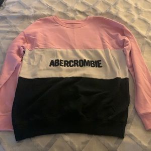 Abercrombie kids hoodie pink white and black